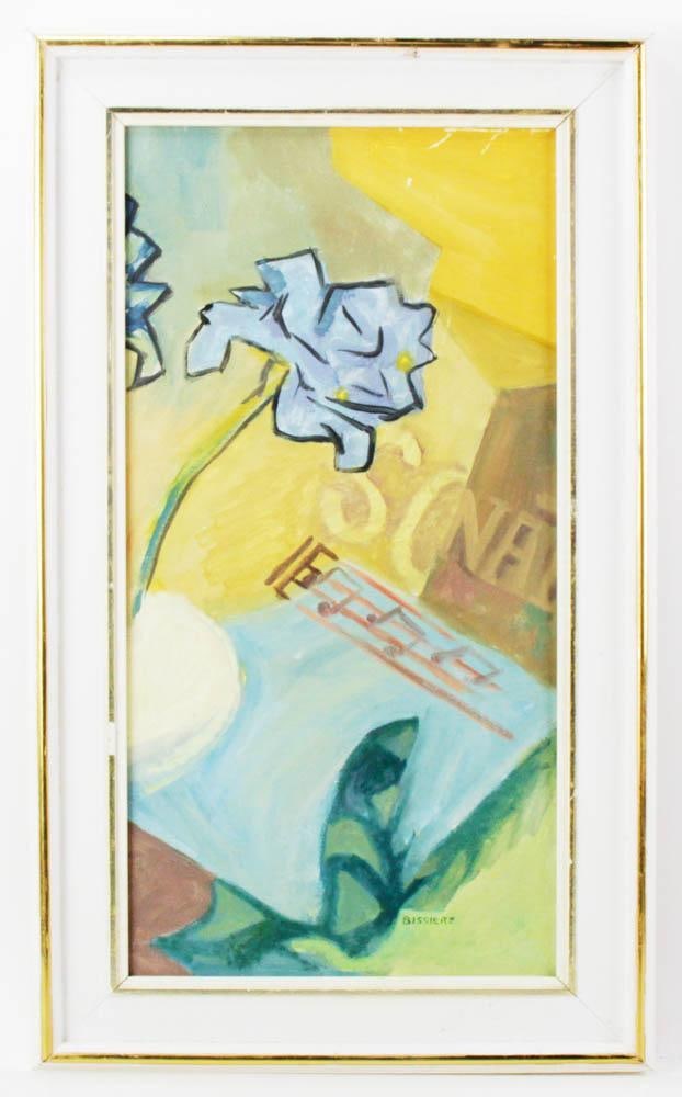 Roger Bissiere, Still Life Composition: Roger Bissiere (French, 1886-1964), still life composition, signed L/R, 24" x 17 1/2", framed 28 1/2" x 16 1/2". Provenance: Marlborough, Massachusetts collection.