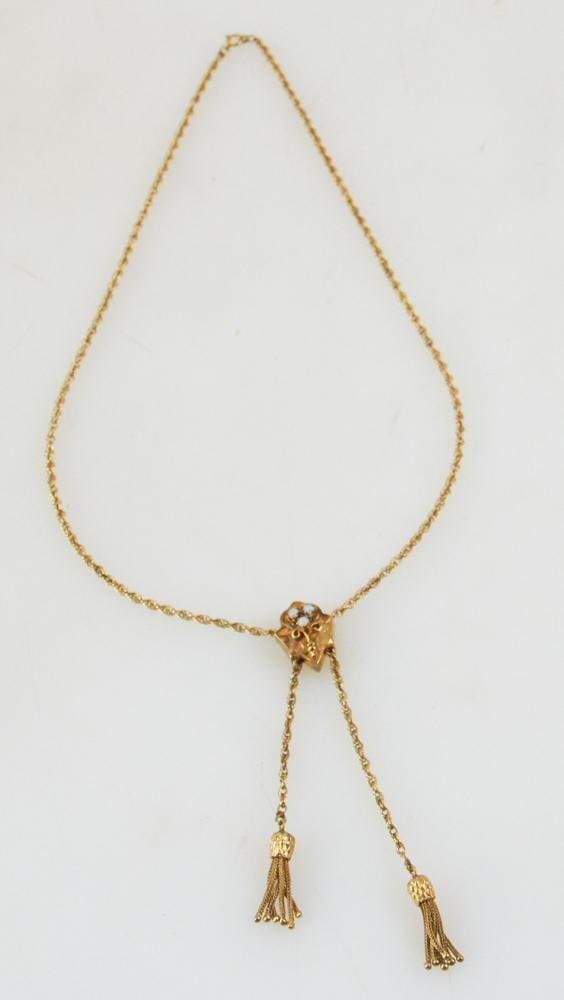 14k Gold Necklace with Opal Slide (1 of 6)