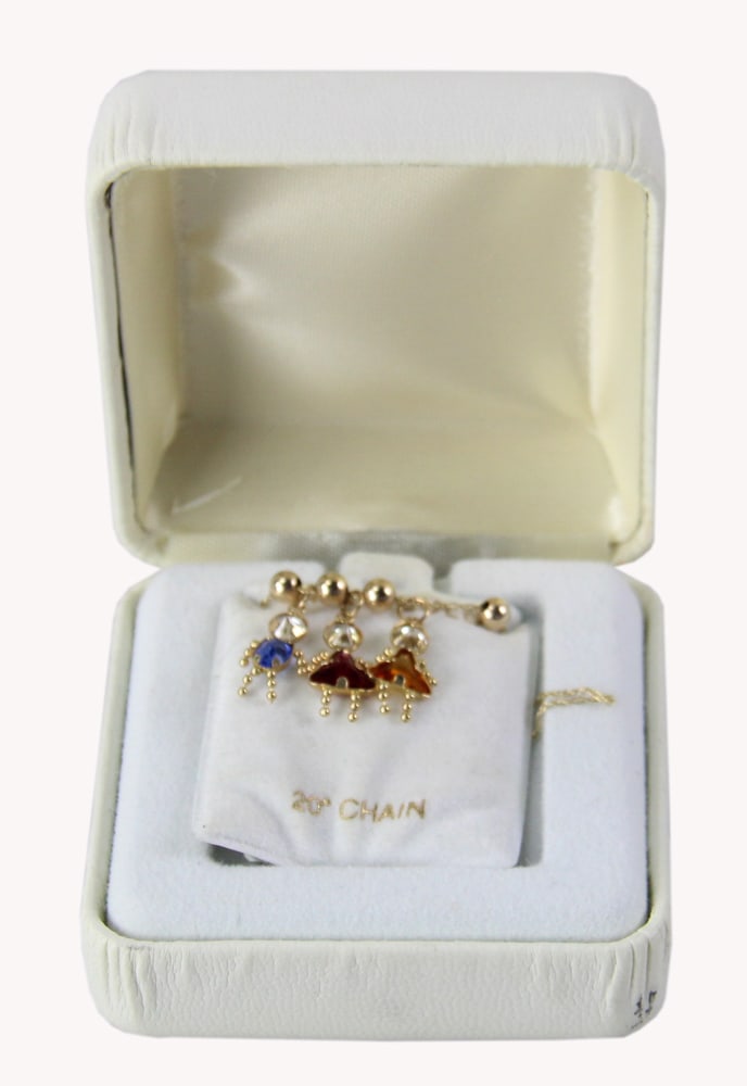14k Gold Necklace with Birthstones (1 of 7)