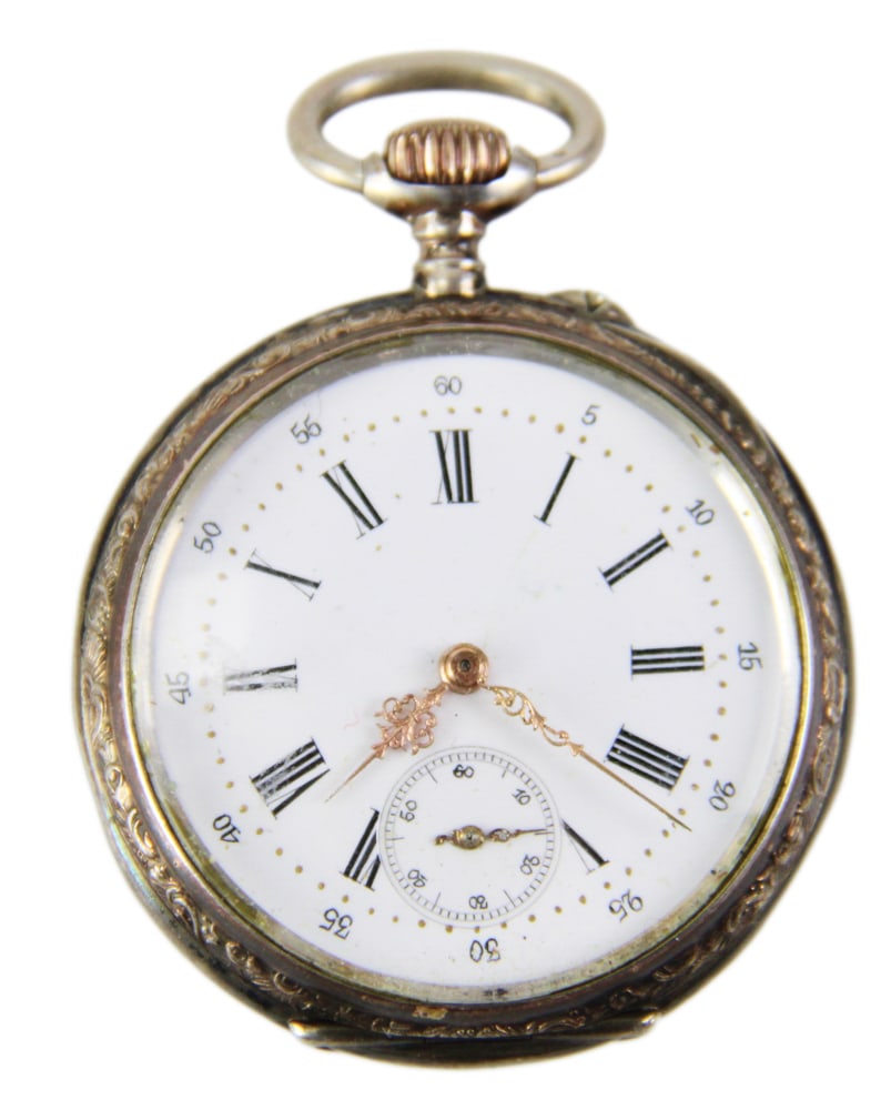 Swiss .800 Silver Pocket Watch (1 of 10)