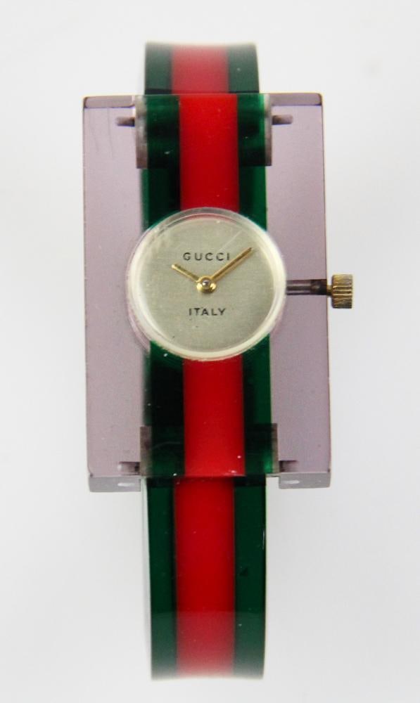 Gucci Wrist Watch with Lucite Band and Case (1 of 10)