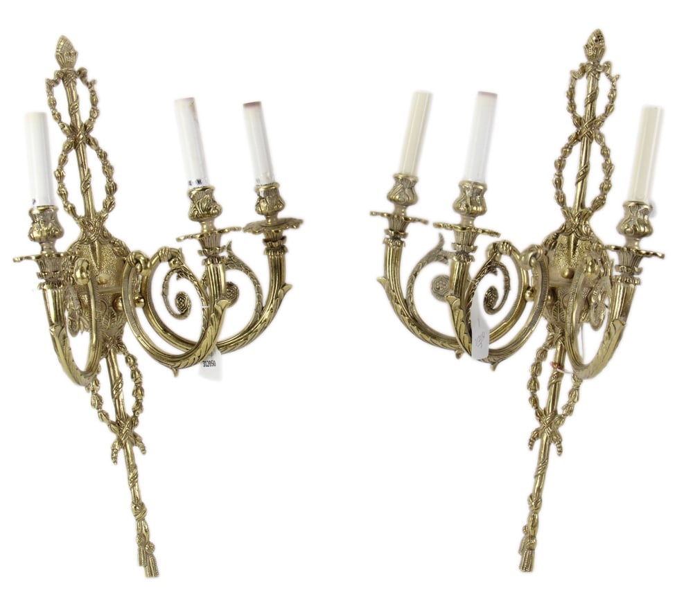 Pair of French Brass Sconces (1 of 7)