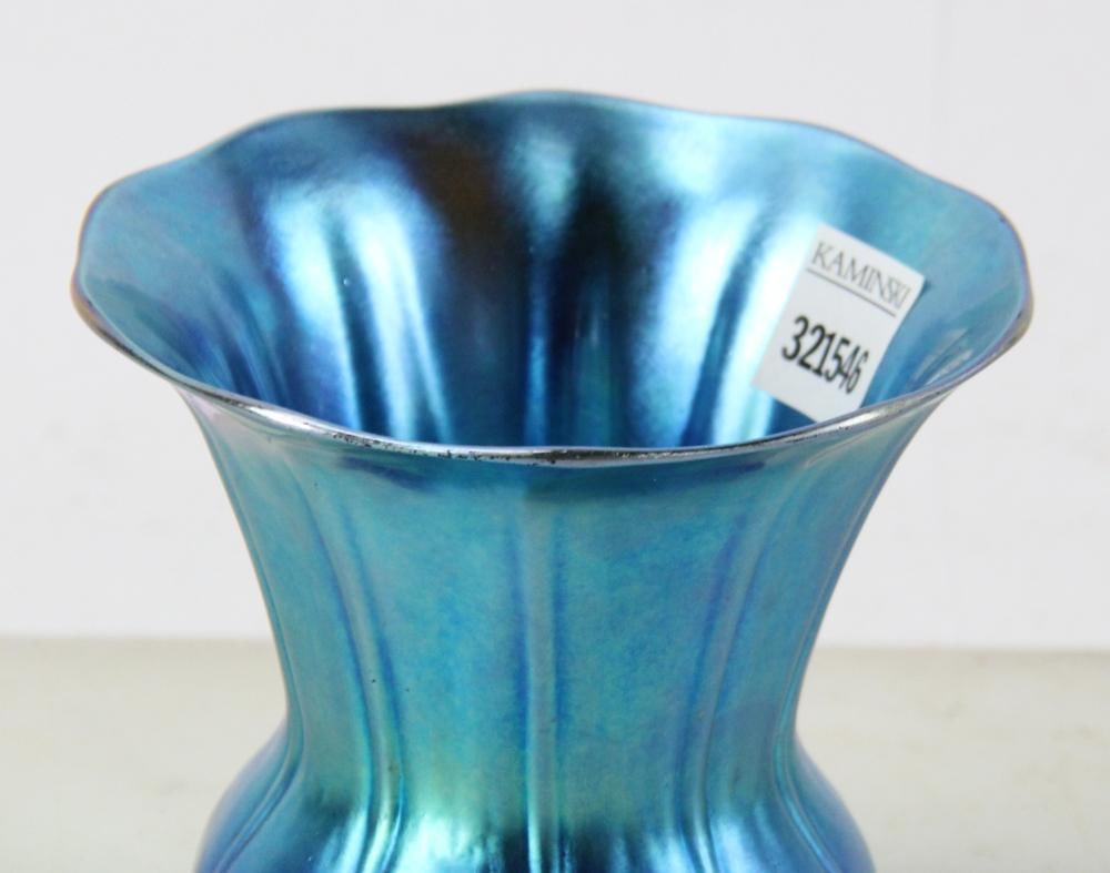 Steuben Blue Aurene Vase - 2