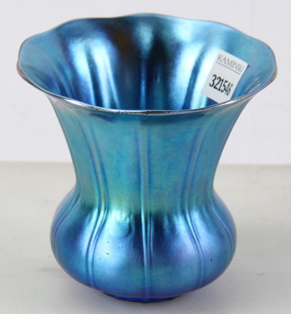 Steuben Blue Aurene Vase - 3