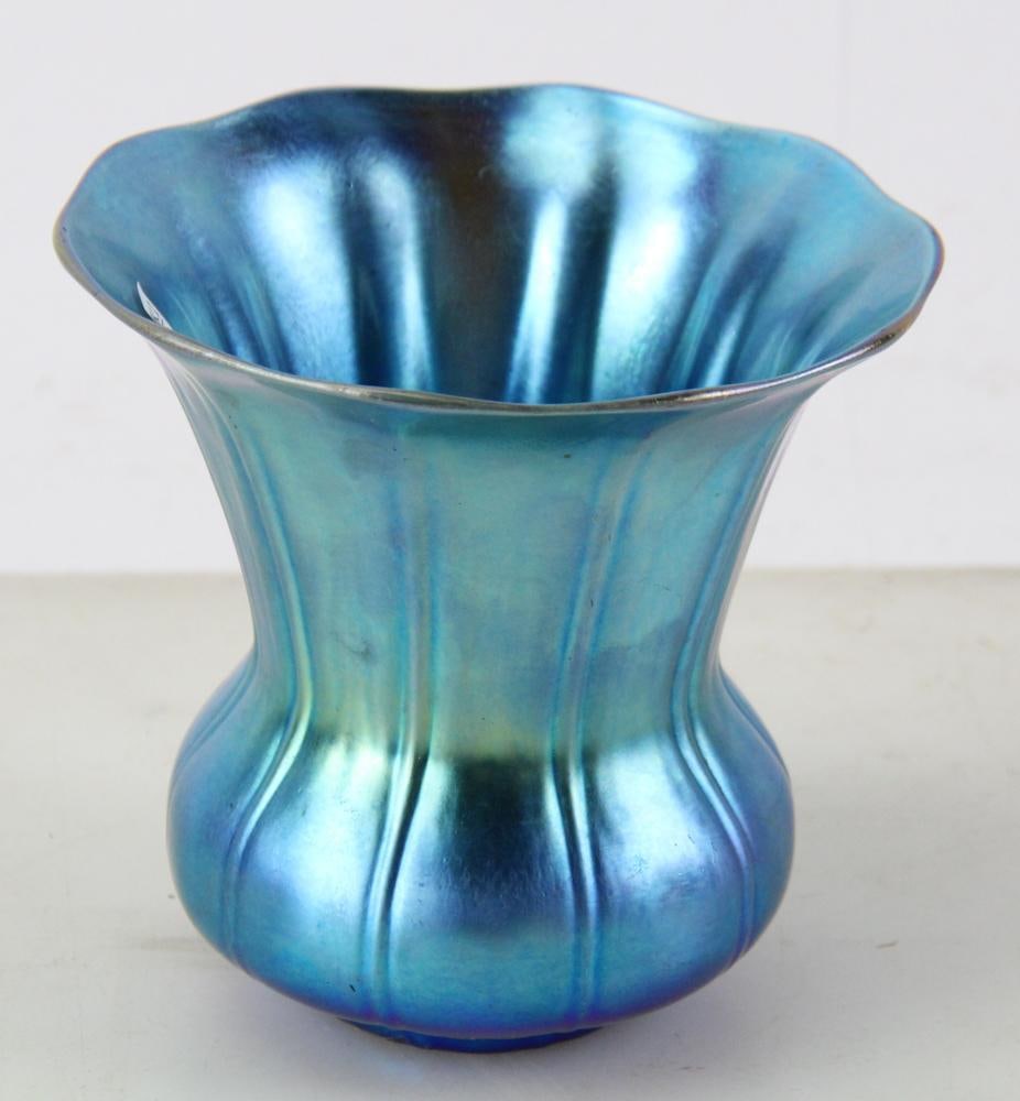 Steuben Blue Aurene Vase - 4