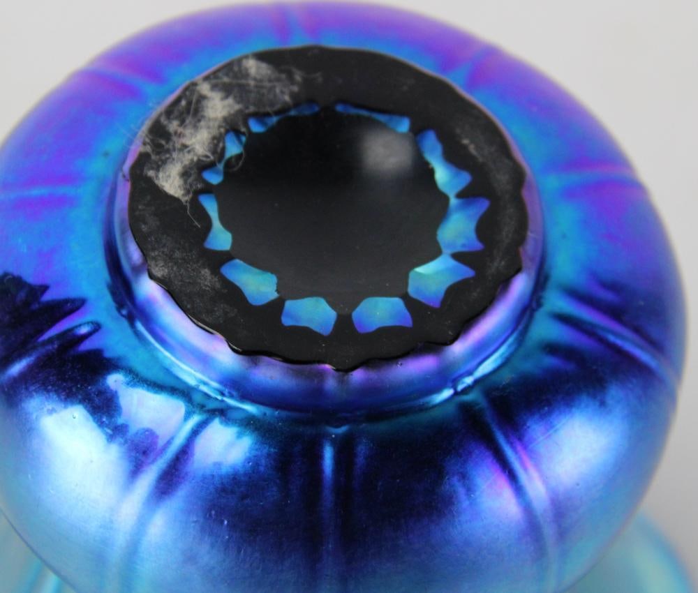 Steuben Blue Aurene Vase - 7