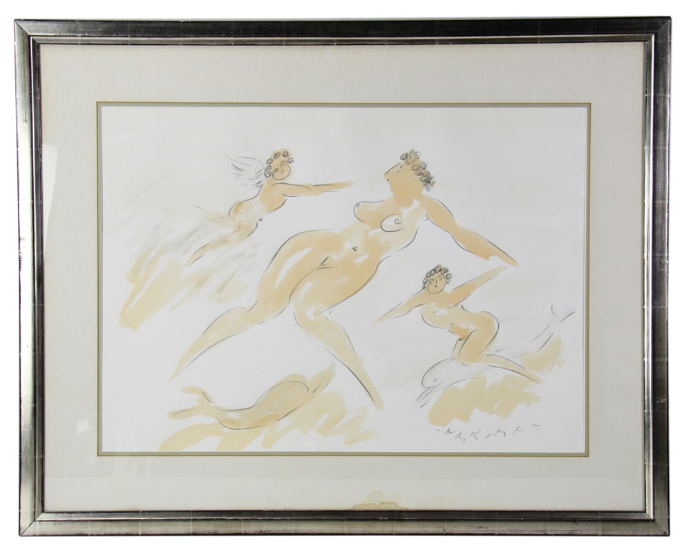 Reuben Nakian, Voyage to Crete, Watercolor and Charcoal (1 of 5)