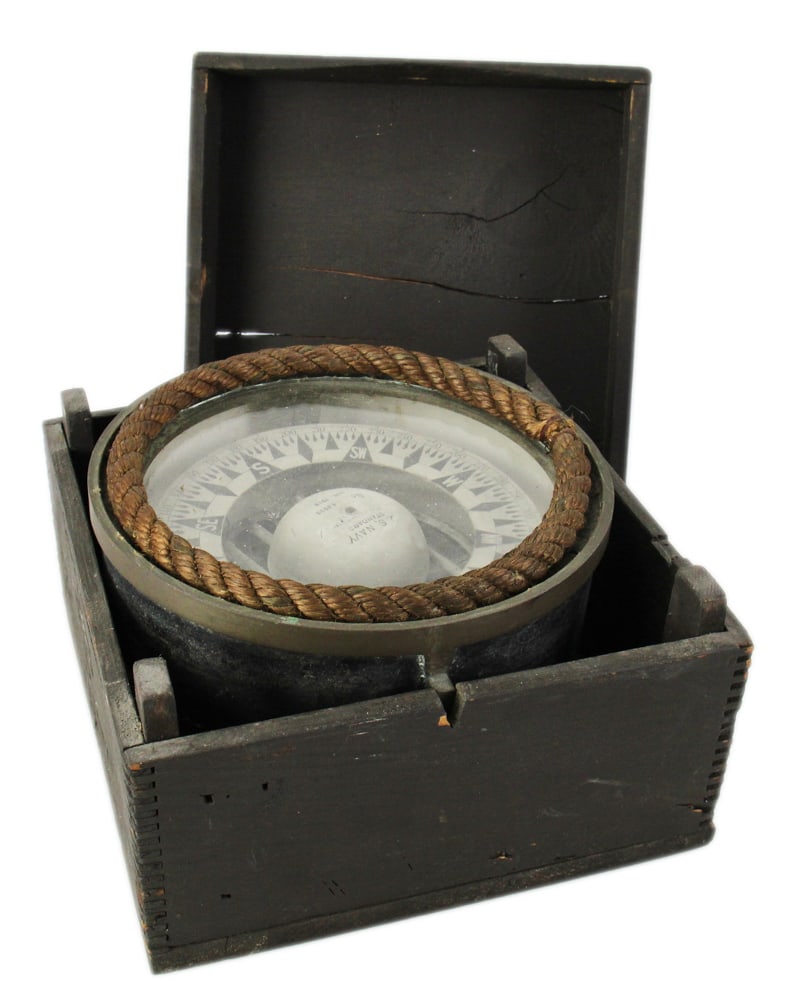 U.S. Navy Standard Jan 1918 Compass in Wood Box (1 of 6)