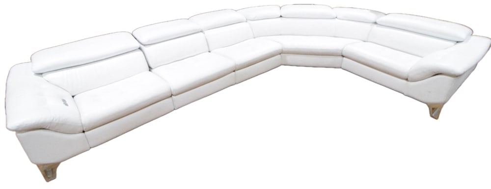 Roche Bobois White Leather Upholstered Sofa (1 of 1)