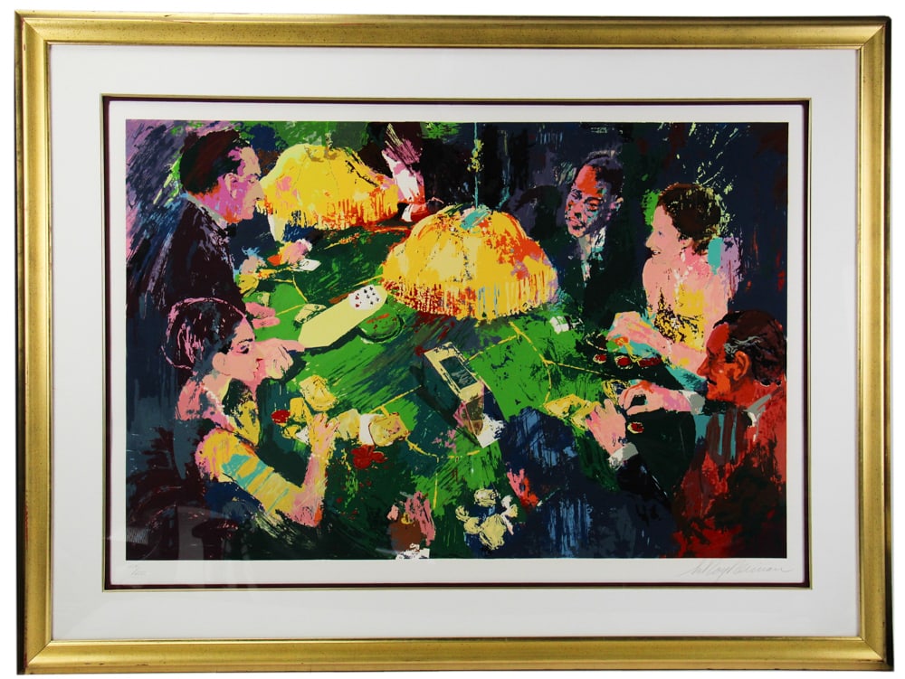LeRoy Neiman, "Chemin de Fer", Serigraph: LeRoy Neiman, "Chemin de Fer", serigraph, editioned 214/250, 26" x 39", framed 39" x 52". Provenance: West Palm Beach, Florida collection.