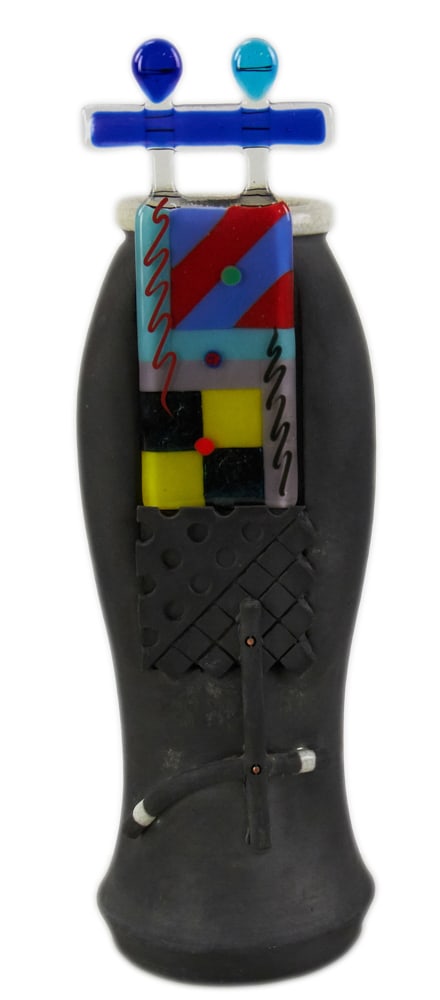 Win Blazier Studio Art Glass and Raku Pottery Vase (1 of 8)