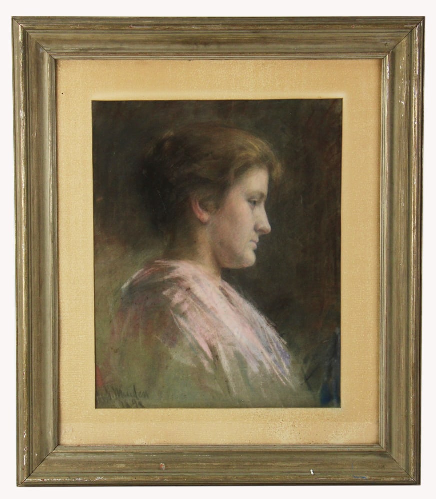 Self-Portrait of Mathilde Mueden Leisenring, Pastel (1 of 7)