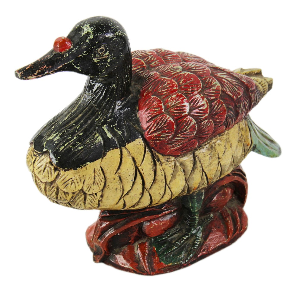 Carved and Painted Wood Figure of Duck (1 of 5)