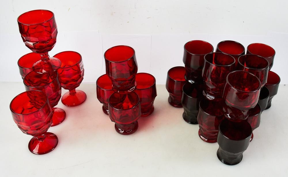 Collection of Ruby Glass - 8
