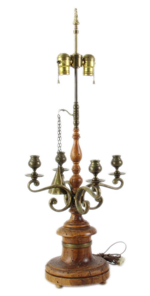 Chapman Wood and Brass Table Lamp (1 of 6)