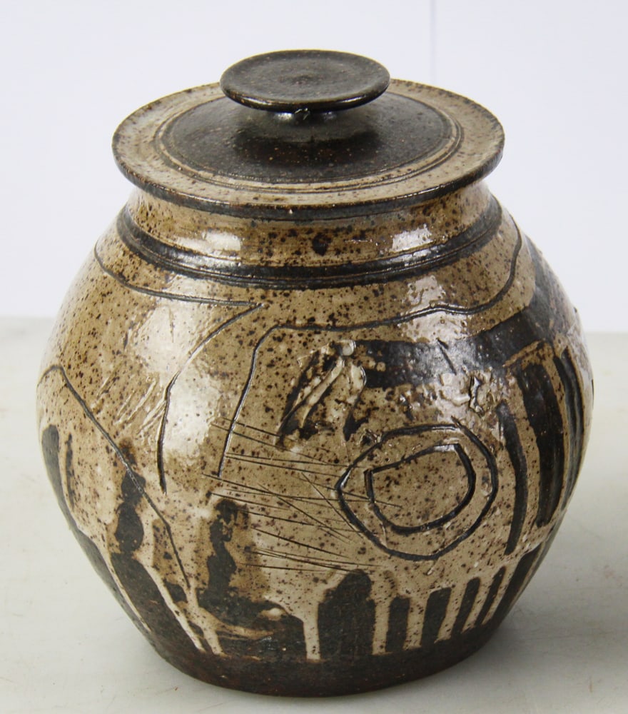 Charles Counts Studio Art Pottery Jars, Scripture Pot Vase - 2