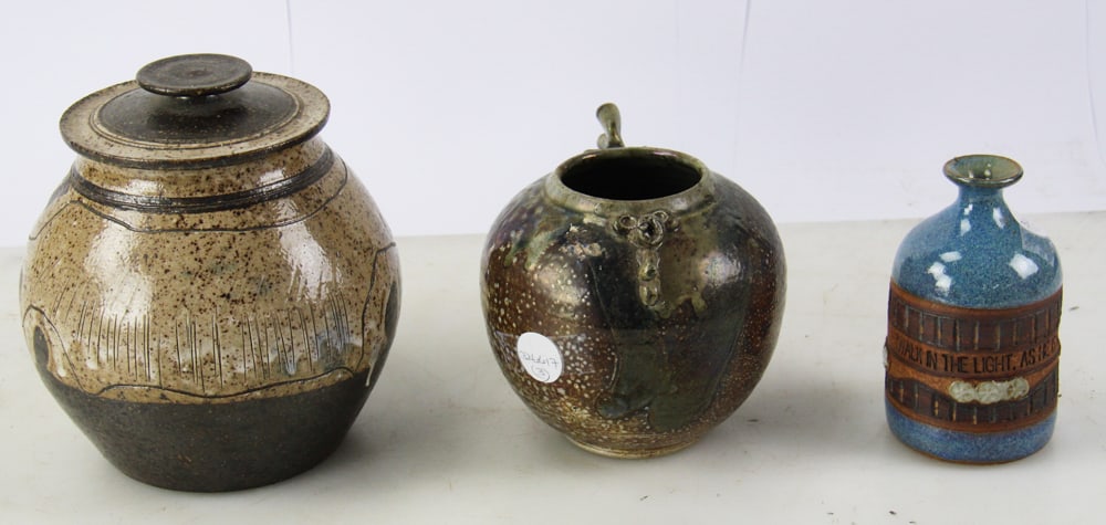 Charles Counts Studio Art Pottery Jars, Scripture Pot Vase - 5