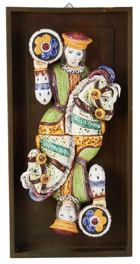 French Quimper-style Pottery Bookends in Shadow Box (1 of 5)