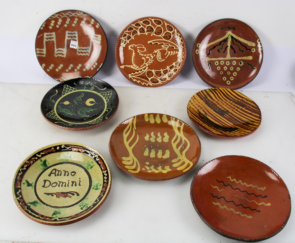 Turtle Creek Potters Large Redware Plates - 2