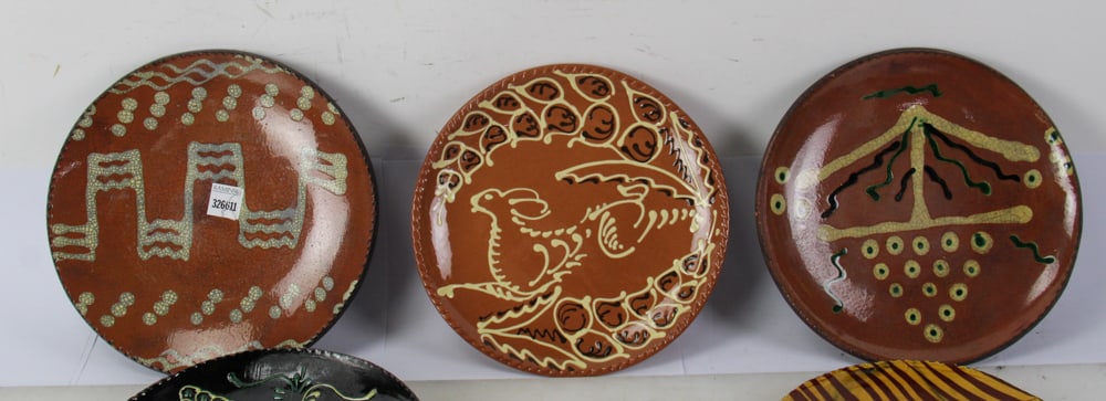 Turtle Creek Potters Large Redware Plates - 3