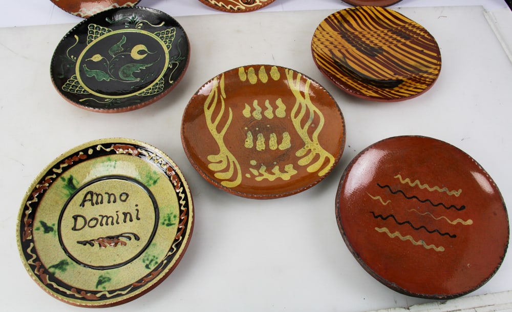 Turtle Creek Potters Large Redware Plates - 4
