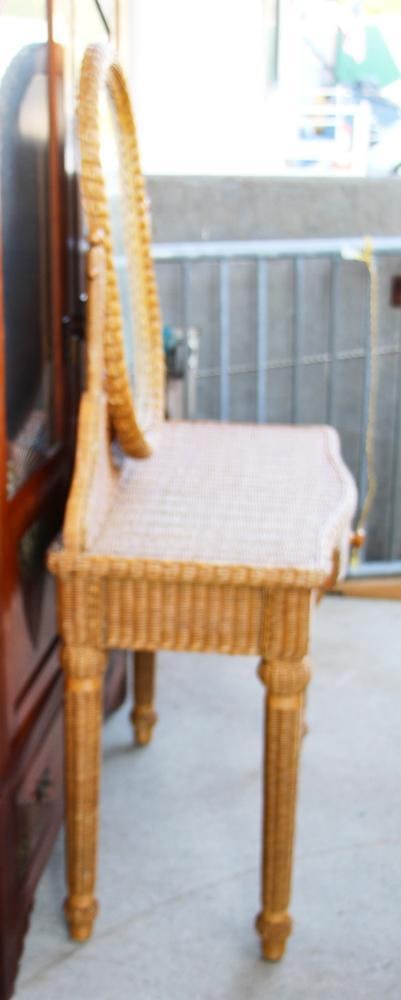 Wicker Vanity with Mirror - 9