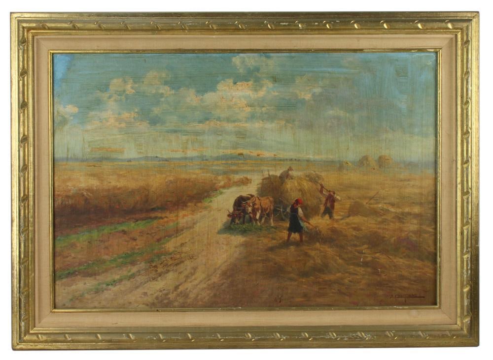J. Califano, Filling the Hay Wagon, Oil on Canvas (1 of 7)