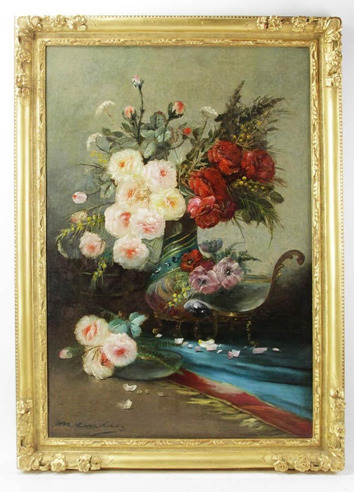 Max Carlier, Still Life Roses, Oil on Canvas (1 of 7)