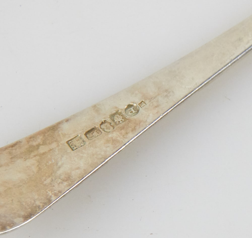 18thC English Silver Stuffing Spoon - 4