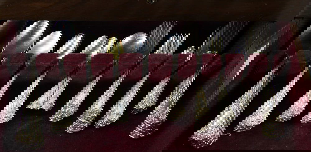 Birks Sterling "Kings" Pattern Flatware Set - 7