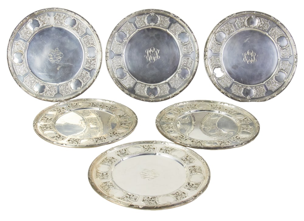 Dominick and Haff Sterling Reticulated Plates (1 of 1)