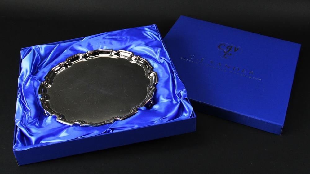C.J. Vander English Sterling Chippendale-style Footed Tray (1 of 9)