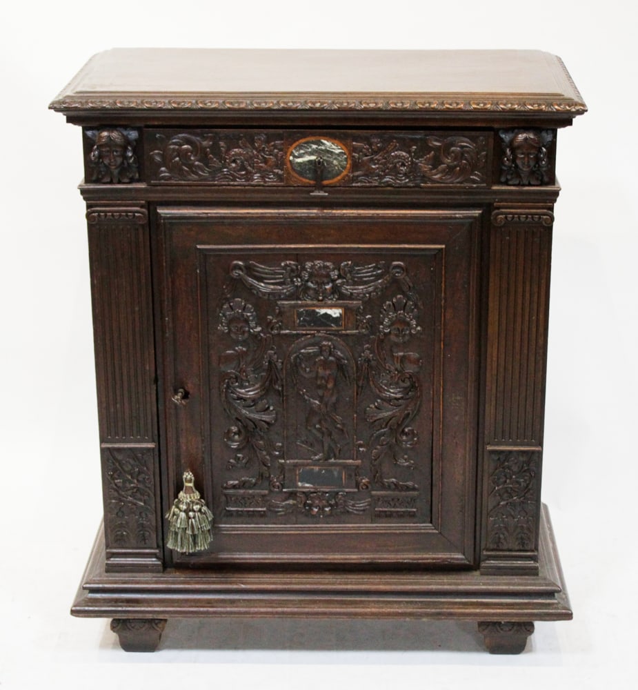18th/19thC Italian Renaissance Cabinet with Marble Inlay (1 of 6)