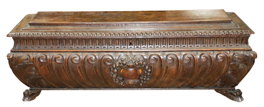 Italian Baroque Tuscan Carved Walnut Cassone (1 of 7)