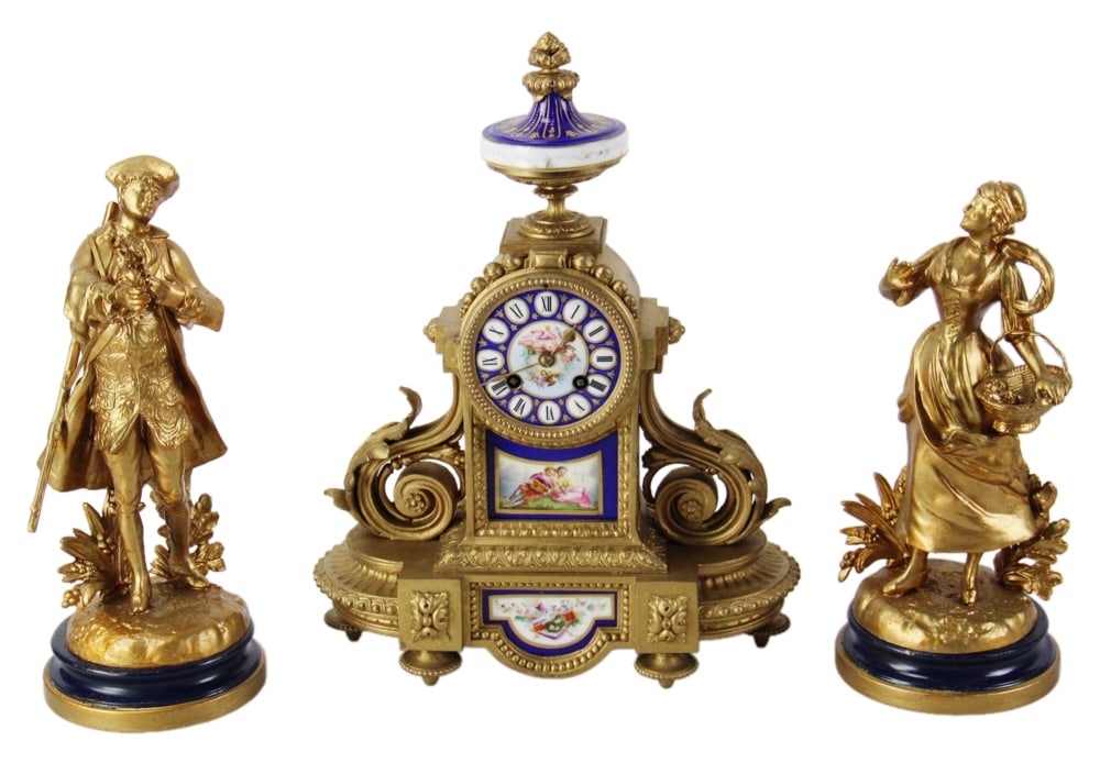 19thC French Garniture Set with Sevres Clock (1 of 1)