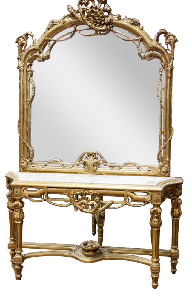 20thC French Louis XVI Style Console and Pier Mirror (1 of 1)