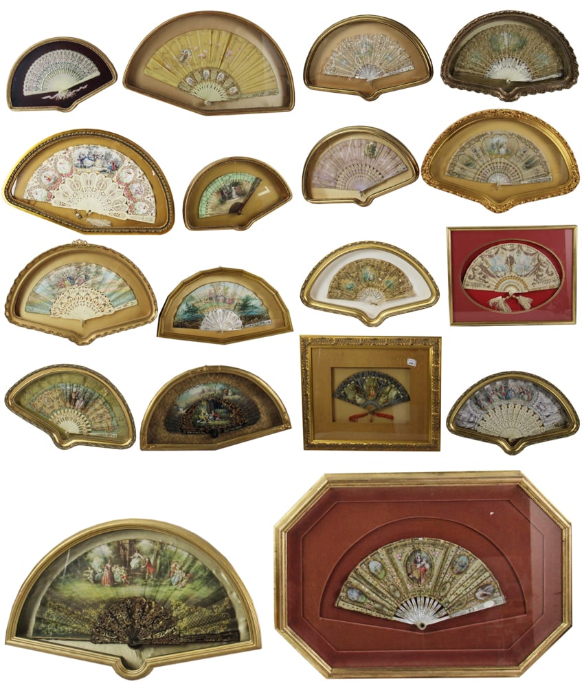 Collection of 19th/20thC French Framed Fans (1 of 20)