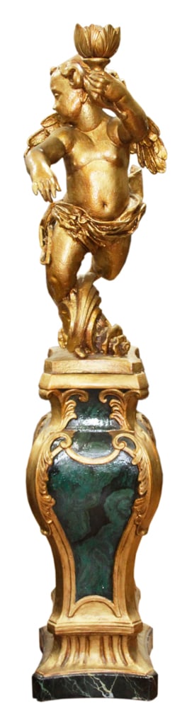 French Monumental Cherub Statue on Pedestal (1 of 1)