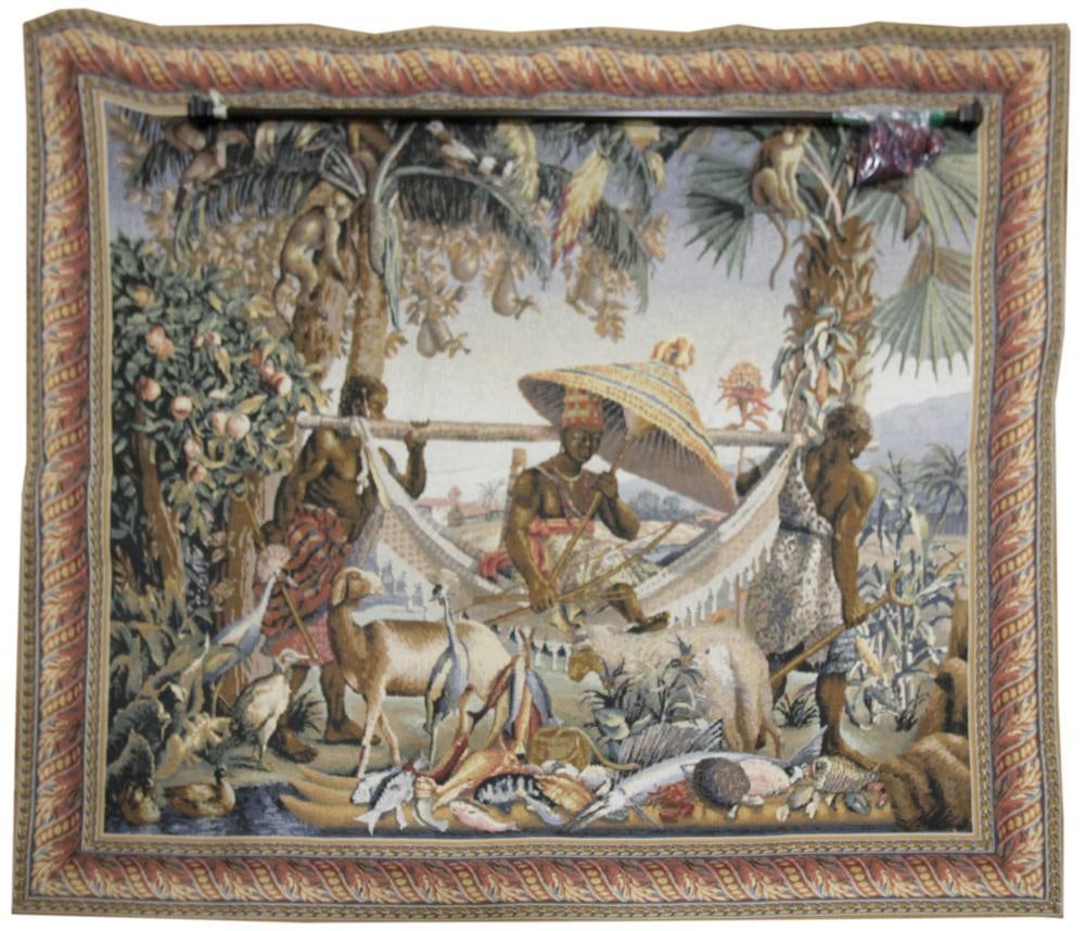 Tapestry, African Woman with Parasol, Tropical (1 of 5)