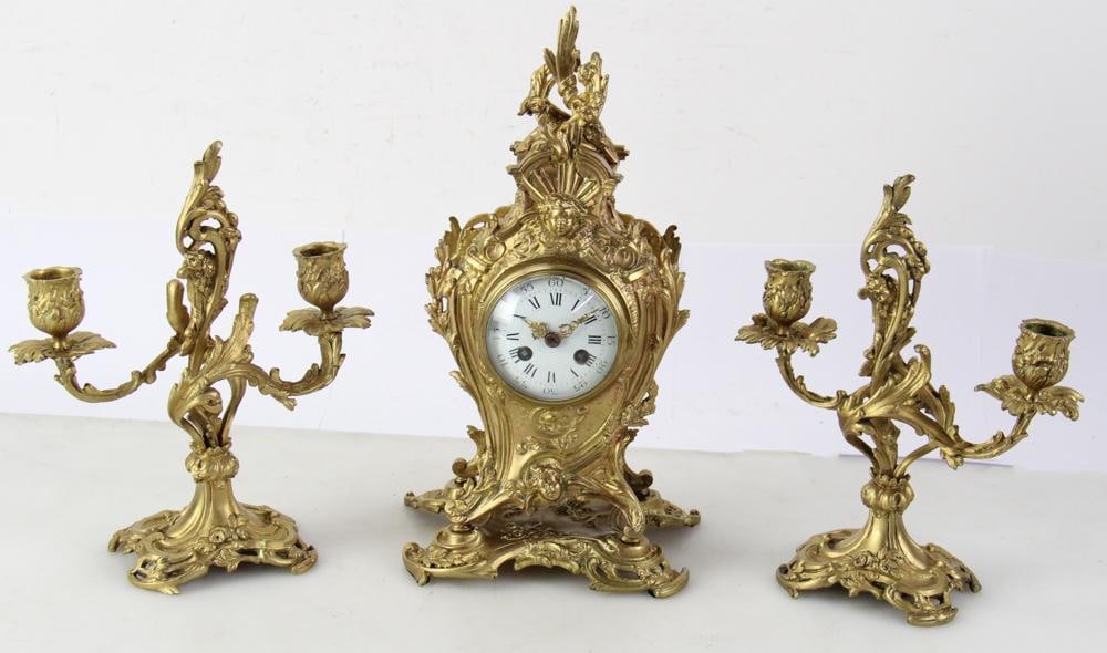 C1855 French Ornate Rococo Garniture Set (1 of 10)