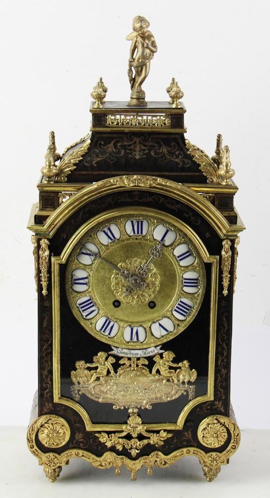 C1690 French Boulle Mantel Clock Signed Gaudron (1 of 9)