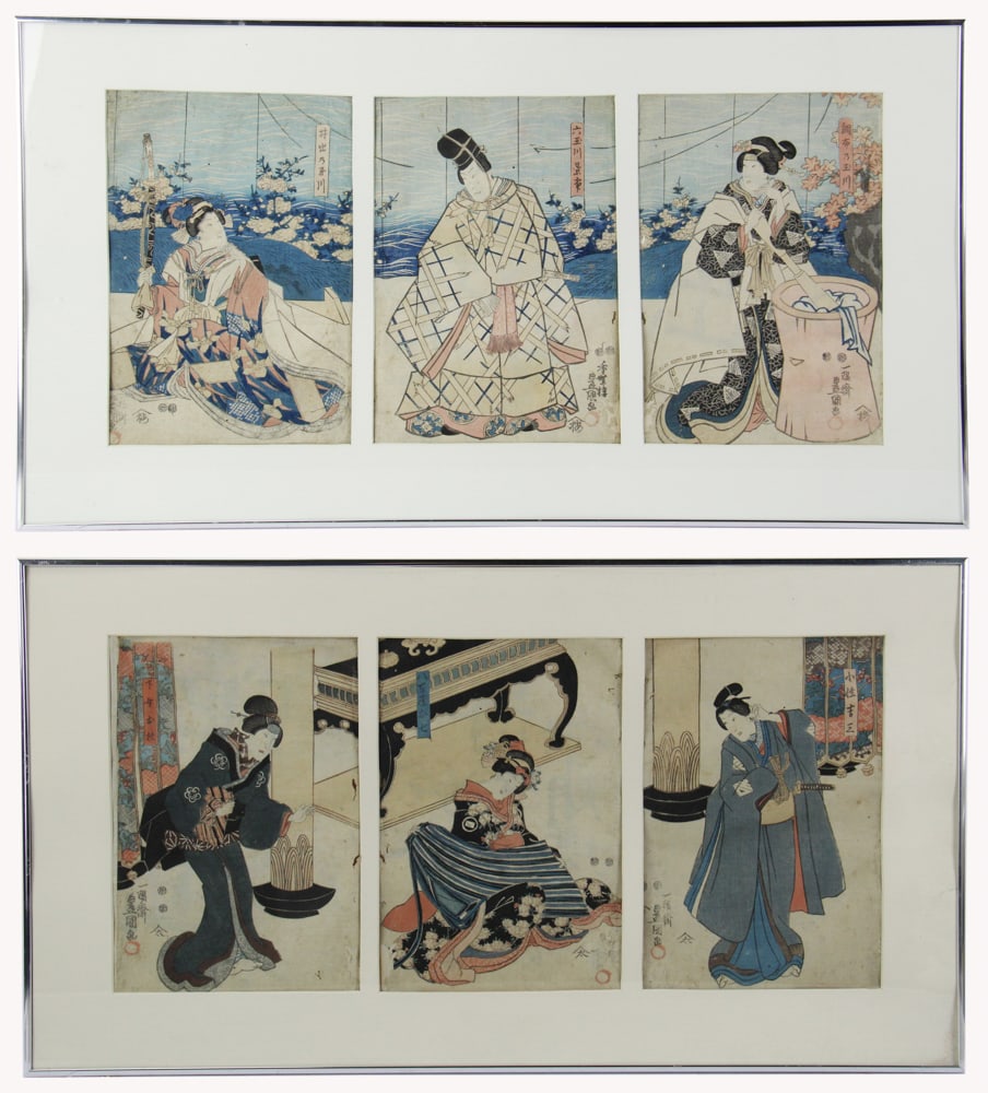 Two Japanese Woodblock Prints by Kunisada (1 of 12)