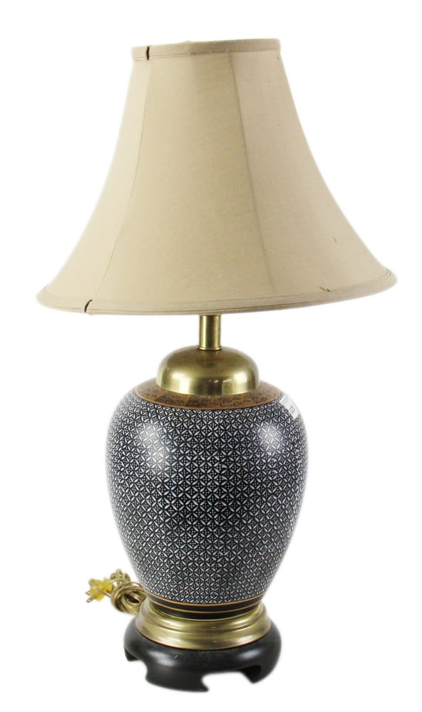 Chinese Vintage Blue and White Lamp (1 of 7)