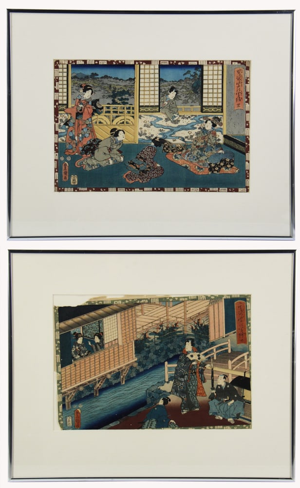 Japanese Ukiyo-e Woodblock Prints Attributed to Kunisada (1 of 9)