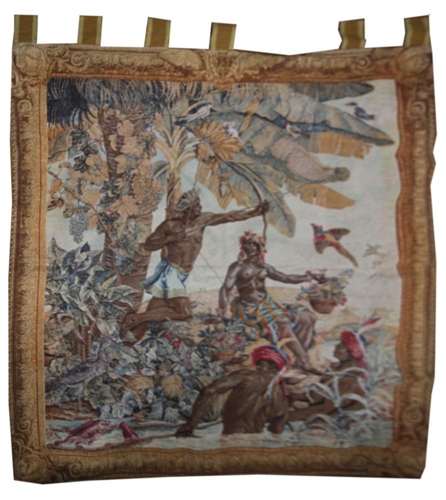 Tapestry, African Woman with Native American Man (1 of 5)