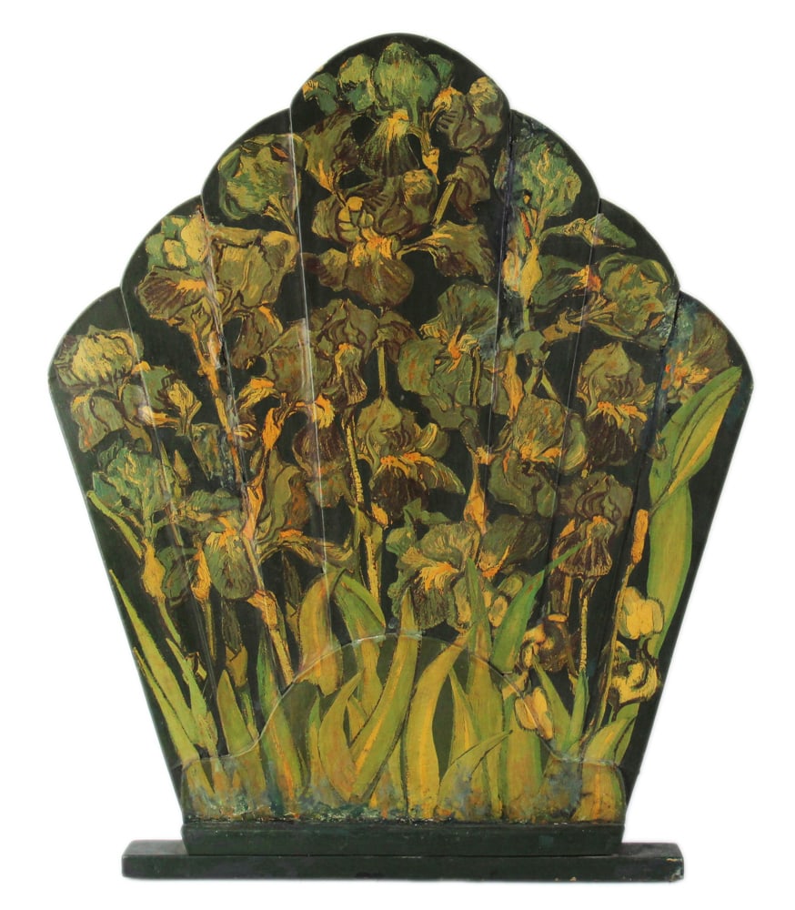 C1910 Wooden Hand-Made Painted Fireplace Screen (1 of 4)