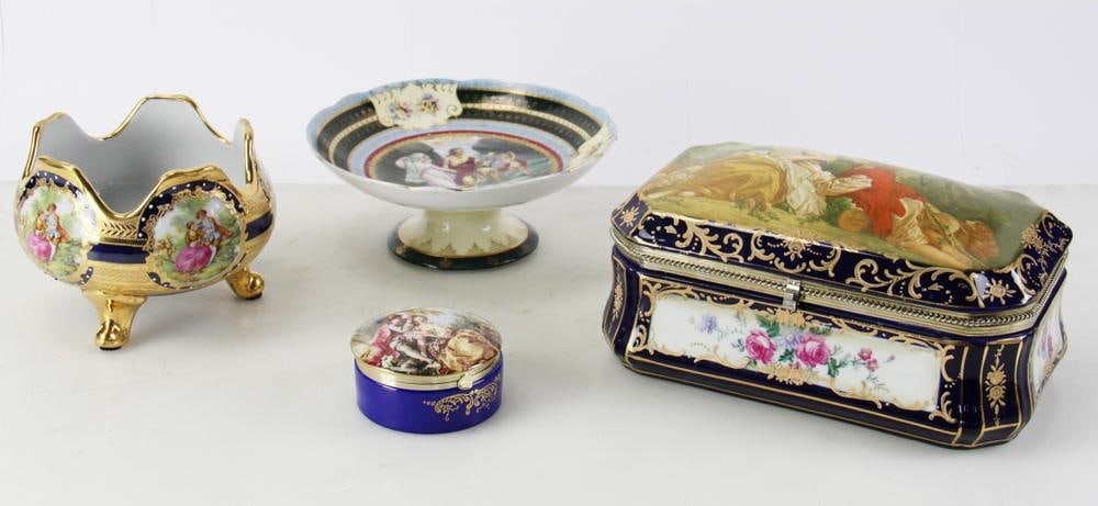 19thC Compote, Vintage Boxes, Pink 3-Legged Bowl (1 of 10)