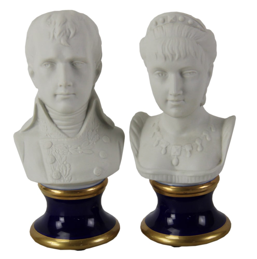 Pair of 20thC German KPM Busts, Napoleon and Wife (1 of 6)