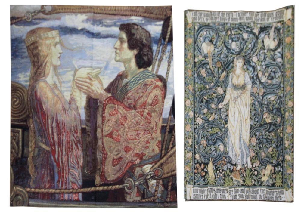 Art Nouveau Female Themed Tapestry: Art Nouveau female themed tapestry, 22" W x 35" H. Provenance: From the 50-year personal collection of Mr. John Hvozda of Hermitage, Pennsylvania.