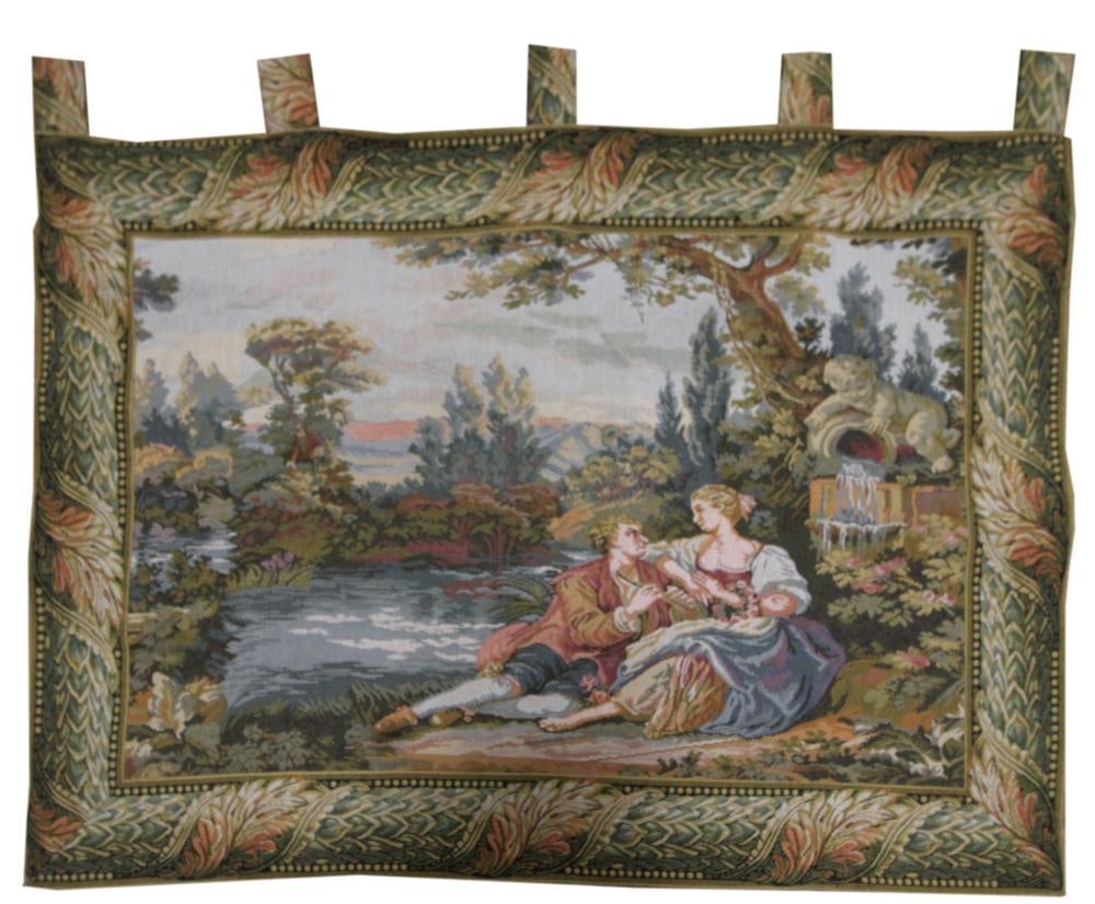 Tapestry, French Courting Couple and Pond (1 of 5)